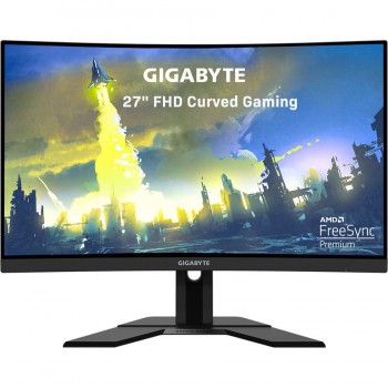 GIGABYTE G27FC A 27″ 165Hz 1920 x 1080 1ms (MPRT), 91% DCI-P3, FreeSync Premium, 1 x Display Port 1.2, 2 x HDMI 1.4, 2 x USB 3.0 Curved Gaming Monitor