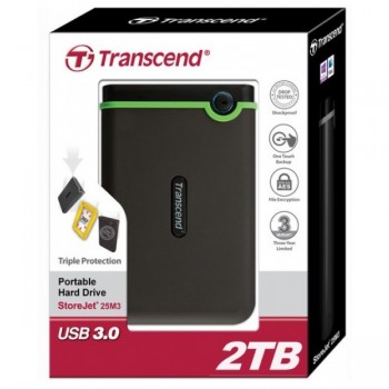 Transcend StoreJet® 25M3 2TB USB 3.0 Portable Hard Drive